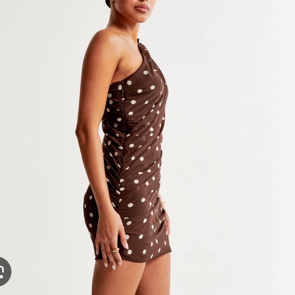 Abercrombie One Shoulder Polka Dot Dress
